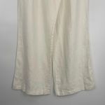 Halston Heritage Halston Women's Cream Linen Wide Leg Pleated High Rise Trousers Pant Size US 8 Photo 2