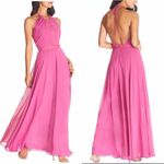 Dress the Population  Odette Chiffon Maxi‎ Dress, Pink, Size; Large, NWT Photo 1