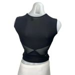 Miaou Women's Black Sleeveless High Neck Cutout Sheer Mesh Crop Tank Top Sz XXS Photo 1