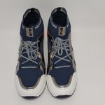 Michael Kors Hilda Knit & Leather Sock Wedge Heel Lace Up Trainers Sneakers Sz 9 Photo 3