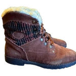 Vintage Tecnica Country Women 8 Brown Lined Lace Up Winter Boots Made in Italy Photo 0