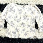 Gap Women’s Floral Print Cotton Peplum Blouse, Large Photo 0