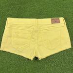 Hollister Y2K  9/29 Butter Yellow Super Low Rise Denim Micro Mini Booty Shorts Photo 5