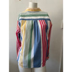 Talbots Women's Multicolor retro 90s cotton colorful funky button down shirt Photo 4