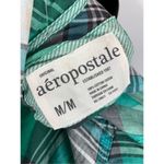 Aeropostale 5----  Cotton Green Plaid Button Up Long Sleeve Top Size Medium NWT Photo 9