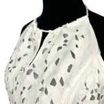 White House | Black Market  | 12 | Ivory Lace Tie Neck Tassel Sleeveless Halter Top Photo 3
