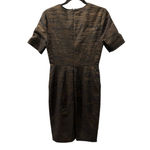 Jason Wu Silk Wool Size 4 Black Gold Sheath Dress Lined Short Sleeve Work Party Photo 5