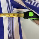 J.Crew Button Front Cotton Poplin Tunic Popover Blouse Blue White Stripe Size S Photo 6