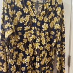 J.Crew Factory The Caryn Cardigan Floral Daisy M Cotton Button Front cardigan Blue Size M Photo 0