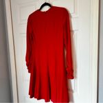 Ralph Lauren Lauren  Red Long Sleeve Ruched Sleeve Stretch Fit and Flare Dress Photo 7