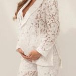 ZARA  LACE BLAZER w/ Slits & Buttons White Color NEW Photo 10