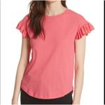 Kate Spade | Broome Street Ruffle Tee in Peach Sherbet Size Small Photo 0