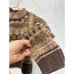 SEA NEW YORK Brown 100% Wool Fair Isle Knit Long Sleeve Sweater Finja sz XS Photo 4