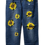 MISSLOOK Sunflowers Women’s Blue Jeans Size Small Medium Wash Distressed Photo 0