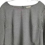 Merona Women's XL Black Pink Geometric Long Sleeve Scoop Neck Blouse Photo 3