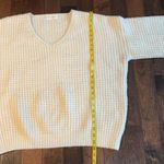 Luca + Grae  V neck sweater Cream Waffle weave Soft Cozy Comfy Women’s size M Photo 5