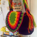 Earthy Hippie Boho Multi Color Crossbody Bag Purse New Photo 4