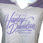 Harley Davidson  cute gray tee with purple design! Photo 2
