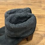 Eric Michael  Boots Womens 6 Faux Fur Fold Over Black Suede Wood Heel Size 36 Photo 1