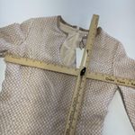 Mango Suit Dress Womens Small US 4 Beige Pink Tweed A-Line 3/4 Sleeve Lined Photo 5