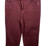 Judy Blue  Sign Me Up Tummy Control Wide Leg Cropped‎ Jeans Garment Dyed Maroon Photo 0
