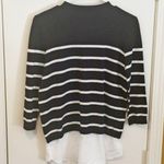 Karl Lagerfeld women's XS shoulder zip accessory 2-fer sweater w under shirt top Photo 1