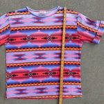Vintage 90s Denim Republic Colorful Southwestern Geometric Roll Sleeve T Shirt Red Size L Photo 7
