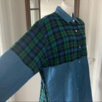 Miss Lili Plaid Denim Shirt Button Photo 6