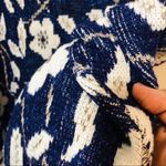 Vintage Trimmings Women's Sweater Pullover Knit Floral Made in USA Blue White XL Photo 2