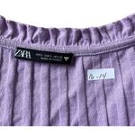 ZARA  Purple Short Sleeve Stretch Crop Top Women's Size Small | 16-14 Photo 2