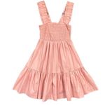 Abercrombie & Fitch  Smocked Tiered Easy Mini Dress in Pink Photo 1