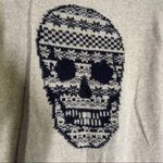 Skull Cashmere Sweater Tan Checkerboard Print S Photo 2