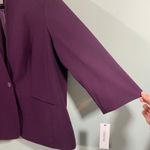 Calvin Klein Women Purple Quarter Ruched Sleeves One Button Blazer Size 14W NWT Photo 7
