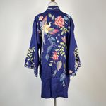 Johnny Was NWOT Emika Kimono Embroidered Open Front Jacket Navy 3/4 Sleeves XL Photo 2