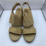 Sophia Milano  Tan Leather Stacked Heel Sandal Women Sz 9 E10 Photo 1