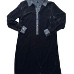 Talbots Black Velvet Collared Dress Size Small Petite Photo 0