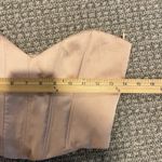 ZARA  Corset Womens Small Satin Cropped Light Pink Beige Sleeveless Smocked Zip Photo 5