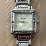 Decade Pearl and Crystal Ladies Watch Square Dial Metal Bracelet Silver Photo 0