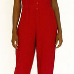 Verbo 100% linen red jumpsuit short sleeve size M Size M Photo 0
