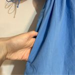 Abercrombie & Fitch Plunge Front Puff Sleeve Babydoll Mini Dress Blue Medium Photo 3