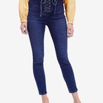 Free People High Rise Lace Up Skinny Stretch Jeans Size 27 Photo 0