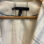 White House | Black Market Drop Front Blazer White Check Blue and Black - size 12 Photo 2