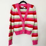 Ganni NWT Stripe Bejeweled Cardigan Pink Sweater XS Photo 14