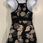 The North Face Women's  Ruched Black Cami Tank Top Floral Iconic Logo Size Small Photo 4