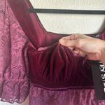 Current Mood  Velvet and Lace Plum Crop Top Photo 4