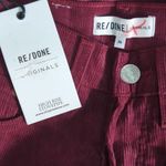 RE/DONE Corduroy Pants NWT Burgundy Red USA High Rise Stovepipe Photo 11