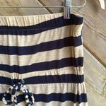 Weaver strapless striped maxi dress beige and navy size large Photo 1
