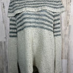 Free People Off Shoulder Sweater S | Teal Bouclé Knit | MSRP $128 | Oversized Photo 0