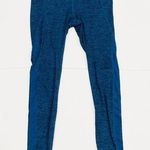 Gaiam Blue Heather Sheer Panel Exercise Yoga Pants Leggings Photo 0