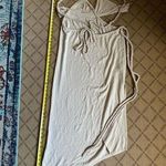 ZARA  ivory/cream gauzy maxi dress side slit with braided rope details. S… Photo 9